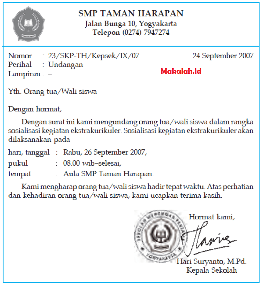 10.  Contoh Surat Resmi