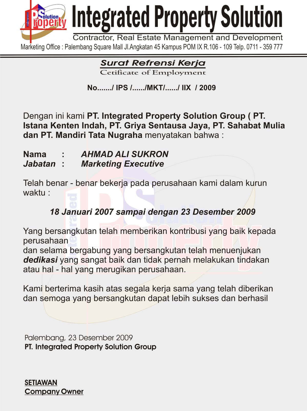 11. Contoh Surat Perjanjian Kerjasama Bagi Hasil Proyek