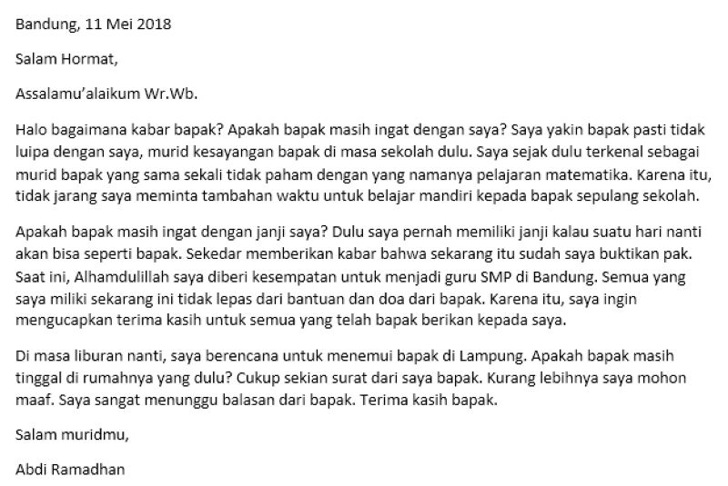 11. Contoh Surat Pribadi