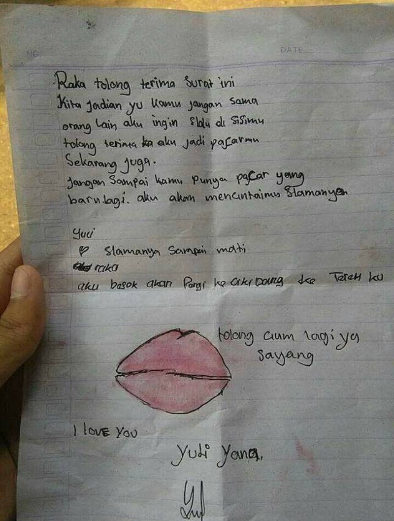 1. Contoh Surat Cinta Untuk Pacar Tersayang