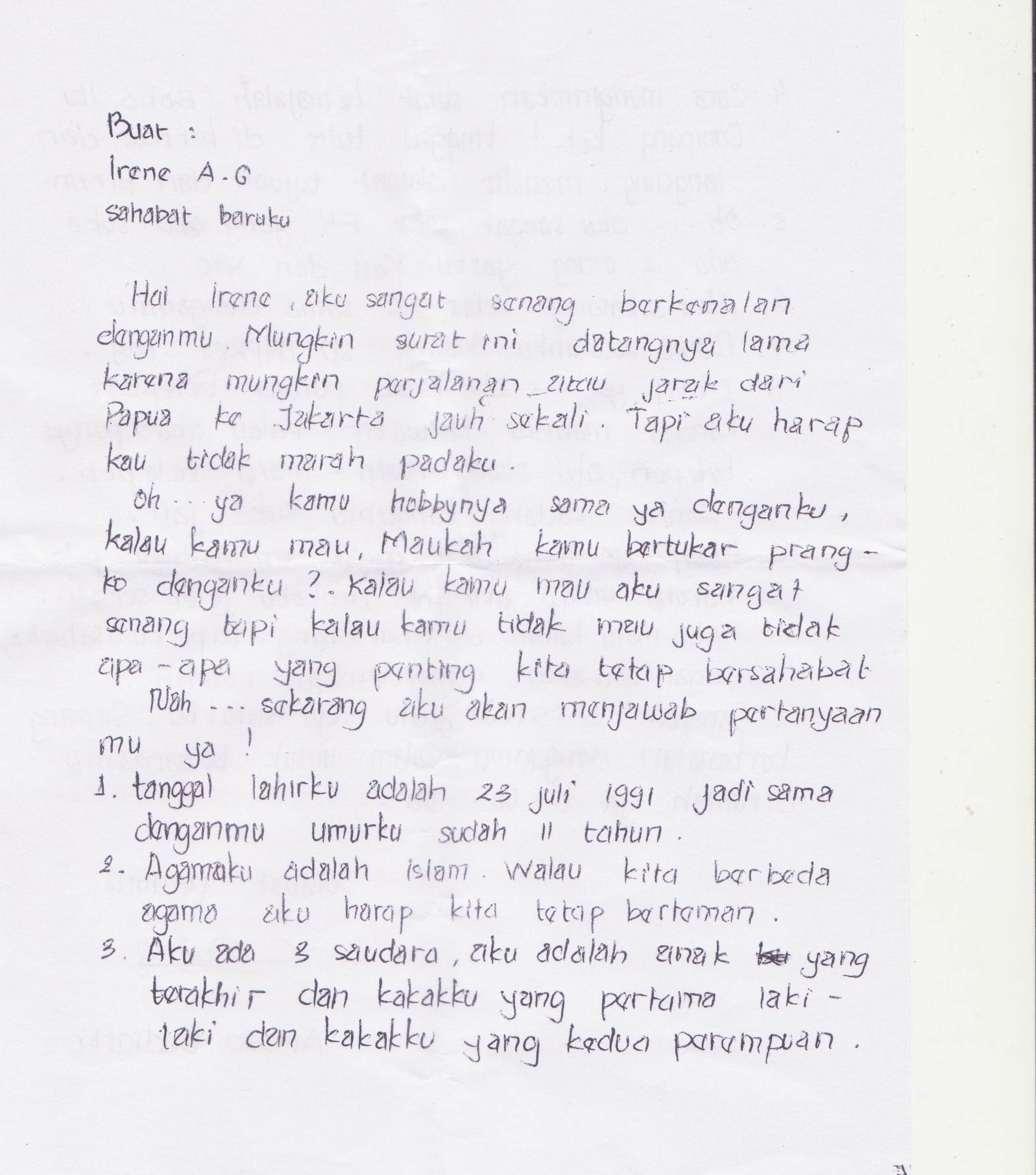 3. Surat Untuk Sahabat Pena Singkat