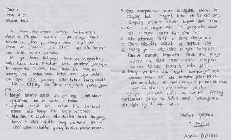 4. Surat Untuk Sahabat Pena Di Luar Negeri