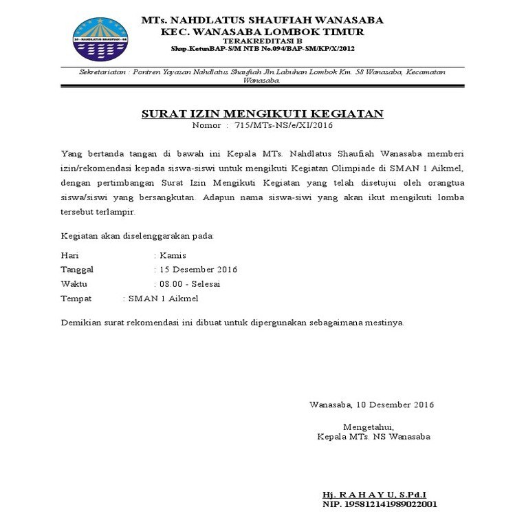 12. Surat Rekomendasi Kegiatan Dari Kampus