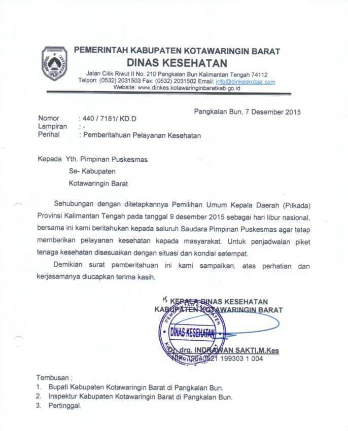 2. Contoh Surat Dinas Pemberitahuan Perusahaan