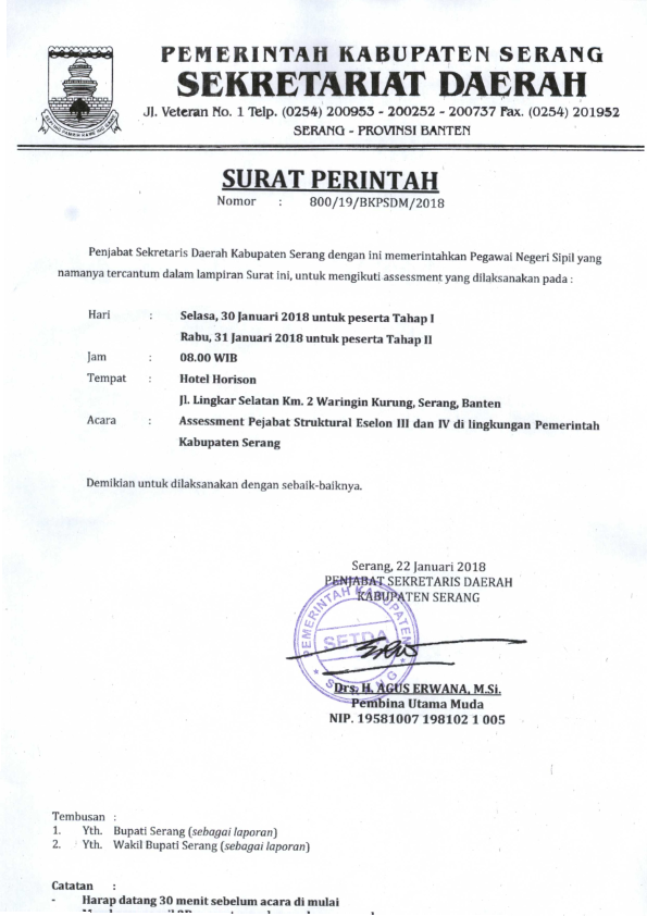 3. Contoh Surat Perintah Tugas PNS