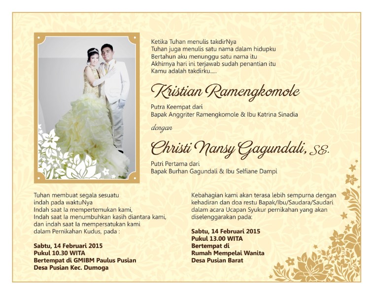 7. Contoh Surat Undangan Pernikahan