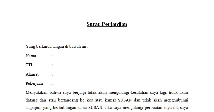 2. Contoh Surat Pernyataan Tidak Mengulangi Kesalahan Karyawan Pegawai