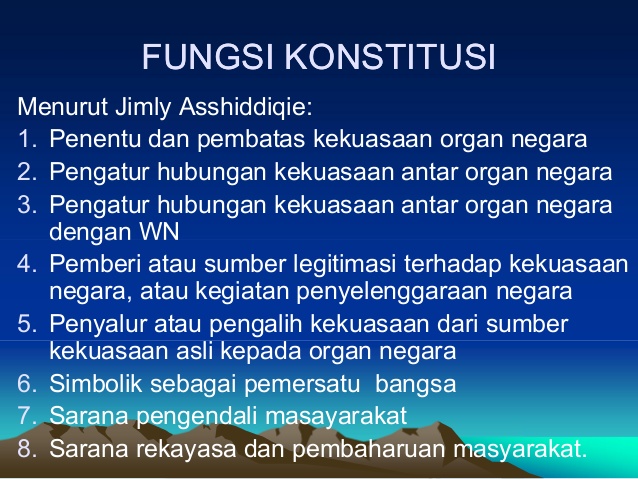 Fungsi Konstitusi Di Indonesia