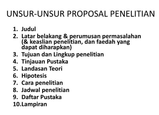 Unsur Yang Terdapat Dalam Proposal