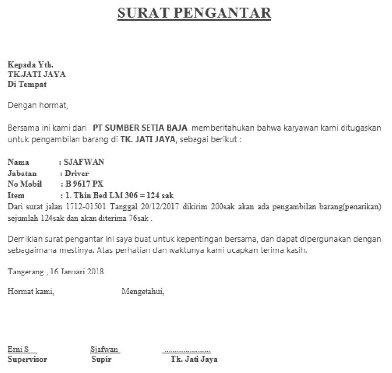 10. Contoh Surat Pengantar Dari Perusahaan Ke BPJS Kesehatan