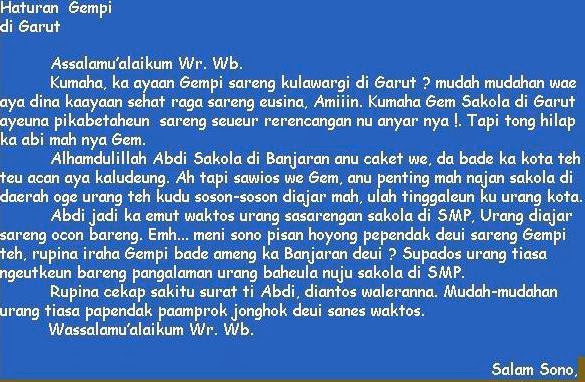 14. Contoh Surat Pribadi Bahasa Sunda