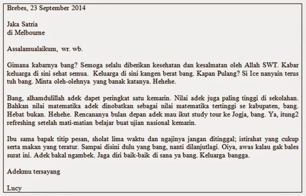 2. Contoh Surat Pribadi Pendek Untuk Sahabat