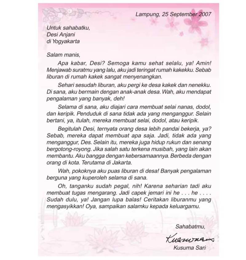 5. Contoh Surat Pribadi Untuk Guru Berisi Ucapan Terimakasih