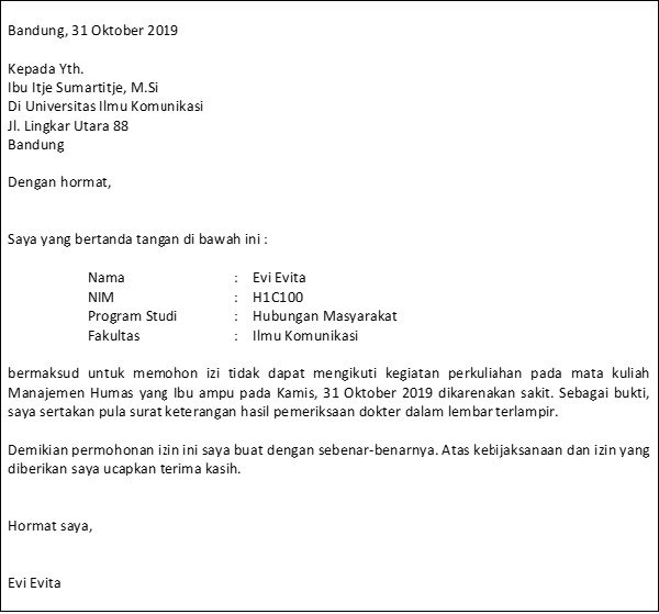 8. Contoh Surat Izin Sakit Dari Dokter