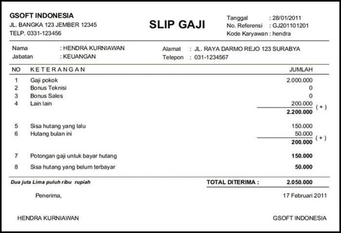 8. Contoh Surat Keterangan Kerja Untuk KPR Beserta Rincian Gaji