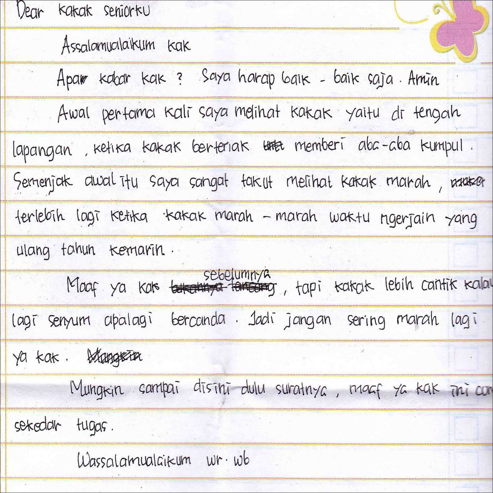 8. Contoh Surat Untuk Kakak Kelas