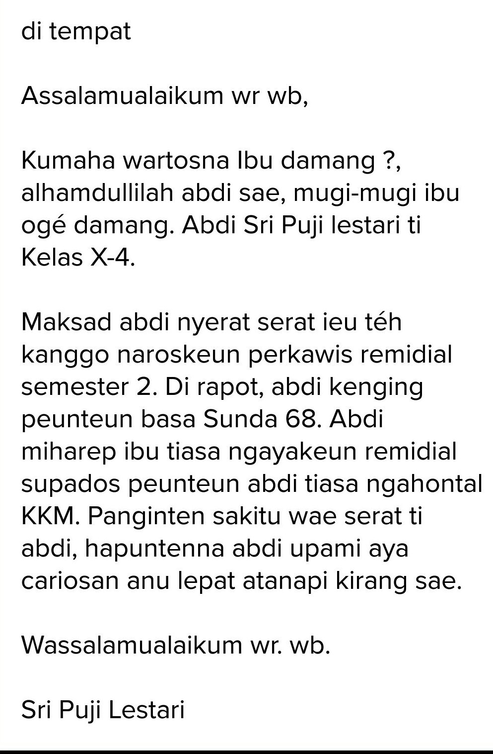 9. Contoh Surat Pribadi Untuk Sahabat Dalam Bahasa Sunda