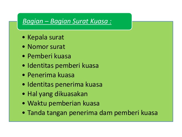 Bagian Bagian Surat Kuasa