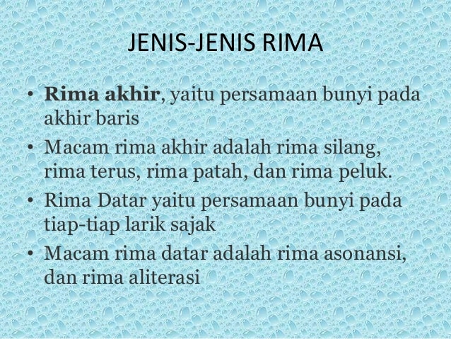 5. Rima Yang Digunakan Pada Akhir Baris