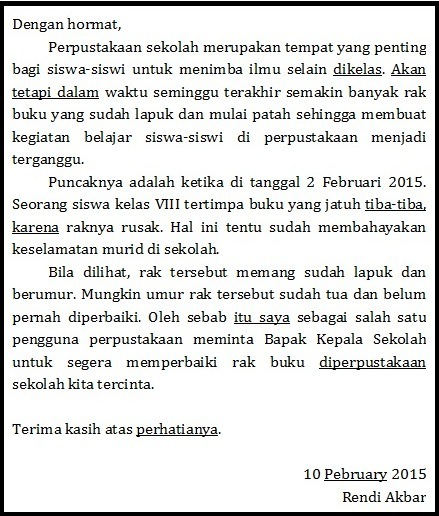 7. Contoh Surat Pembaca Tentang Fasilitas Kebersihan Sekolah