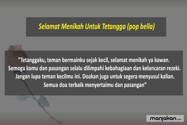 Selamat Menikah Untuk Tetangga (pop Bella)