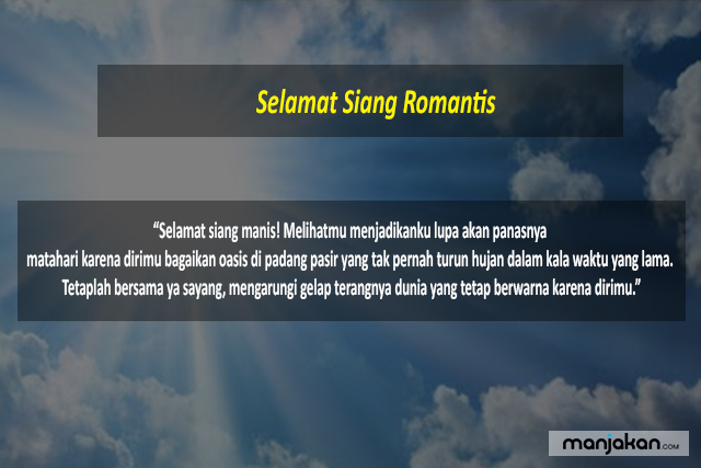 Ucapan Selamat Siang Romantis