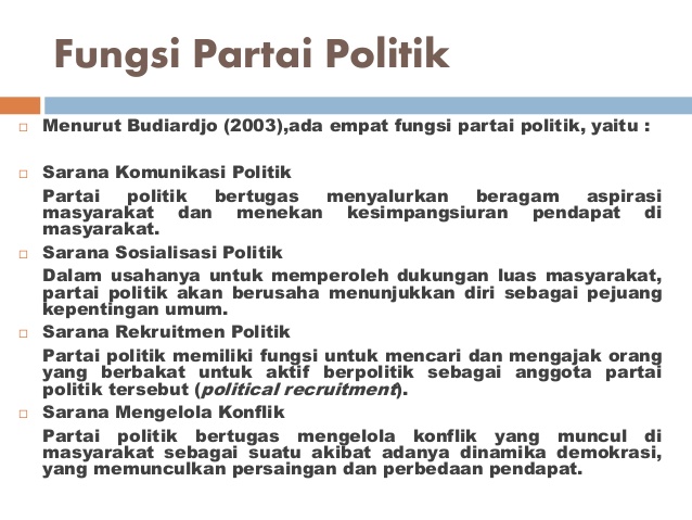 Fungsi Partai Politik