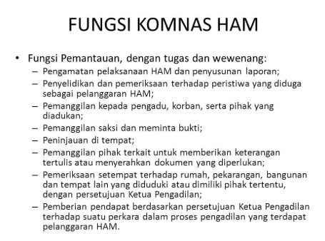 Fungsi Dan Tugas Lembaga Komnas HAM Di Indonesia