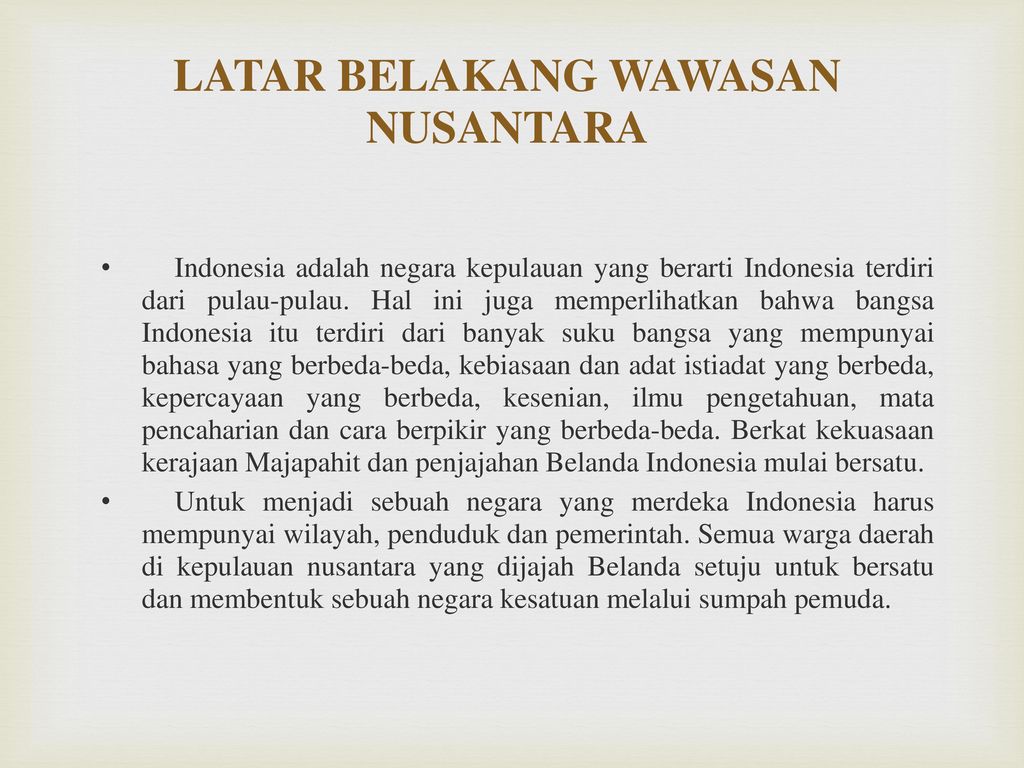 Latar Belakang Wawasan Nusantara