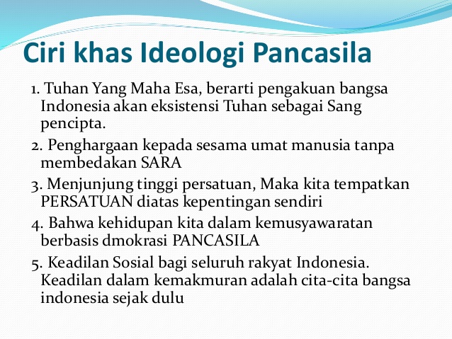 Ciri Ciri Ideologi Pancasila