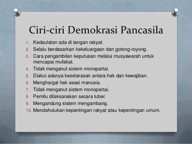 Ciri Ciri Demokrasi Pancasila