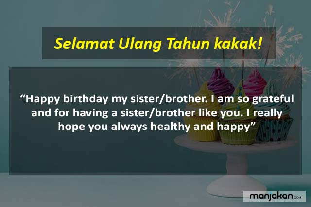 Ucapan selamat ulang tahun untuk saudara perempuan dalam bahasa inggris